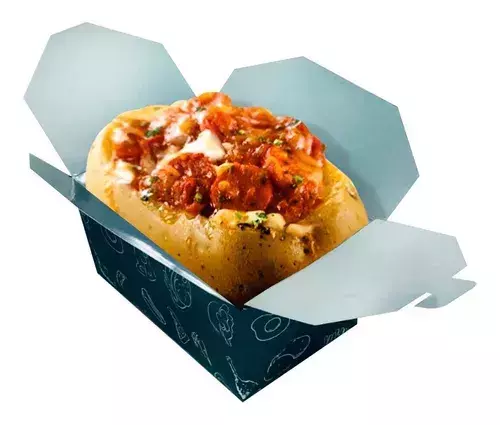 CX Metalizada Batata Recheada 50 un para delivery — embalagem food service Forpack