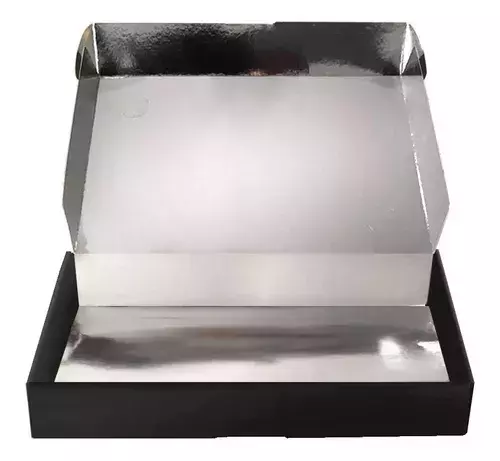 Cx Presente Camisa Fundo metalizado 32x22x5 50un para delivery — embalagem food service Forpack