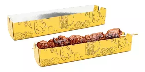 Embalagem Caixa Aluminizada Suporte Para Espetinho 50un para delivery — embalagem food service Forpack