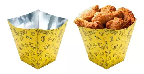 Embalagem Caixa Metalizada Gg Porções Gourmet Fast Food 50un para delivery — embalagem food service Forpack